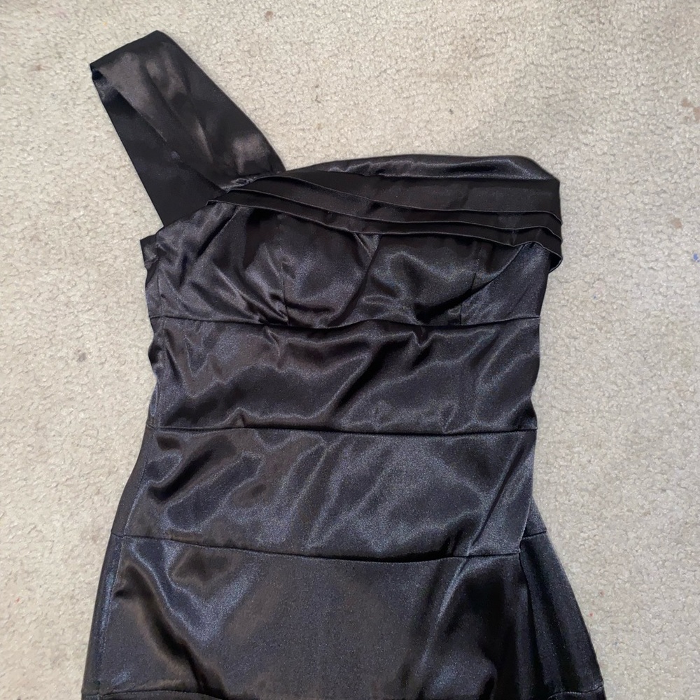 Ruby Rox Black One Shoulder Strap Dress - Picture 2 of 3